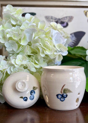 Bough & Berry Garlic Keeper - Handcrafted Pottery