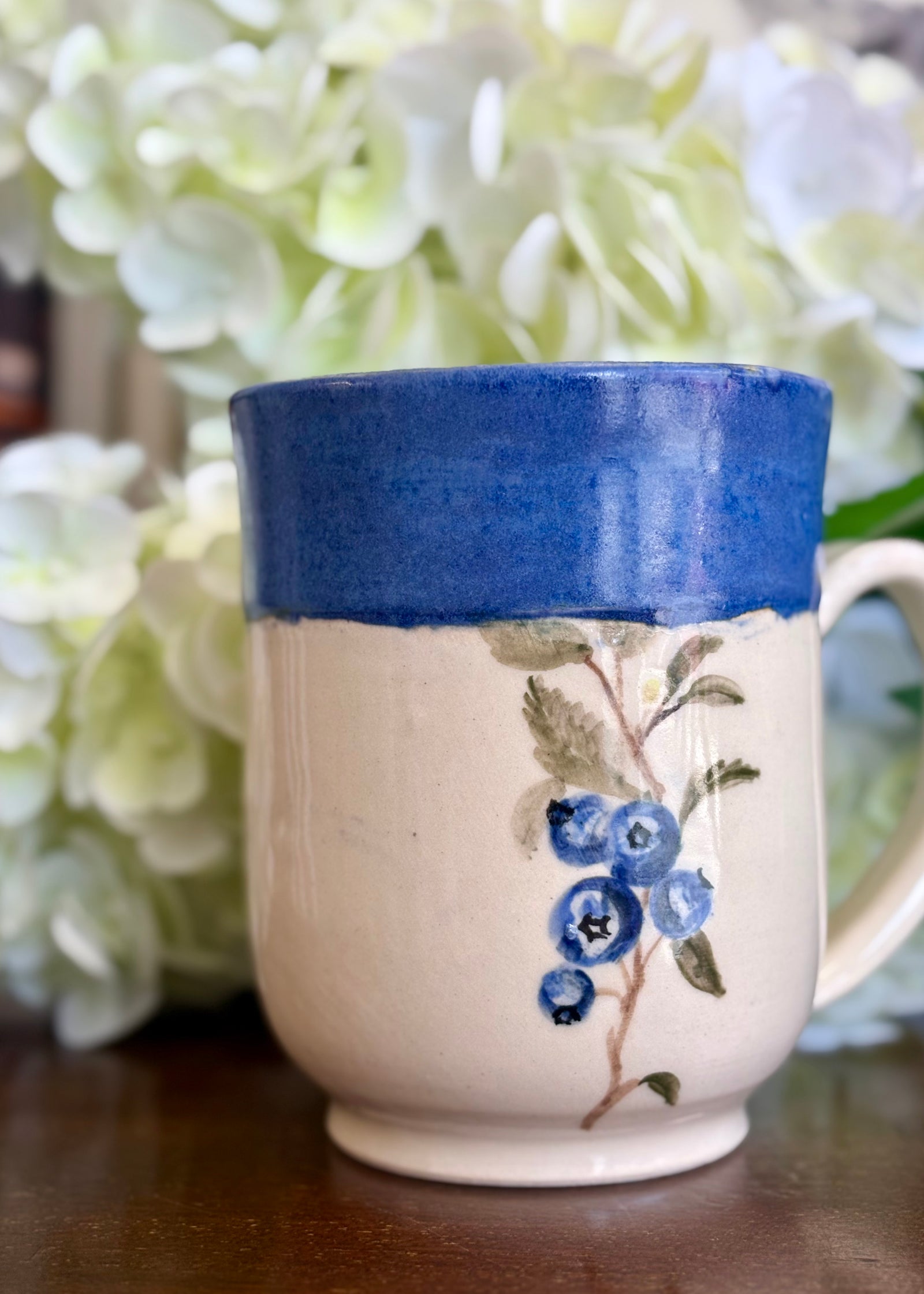 'Beautiful-in-Blue' Newfoundland Blueberry Pottery Mug
