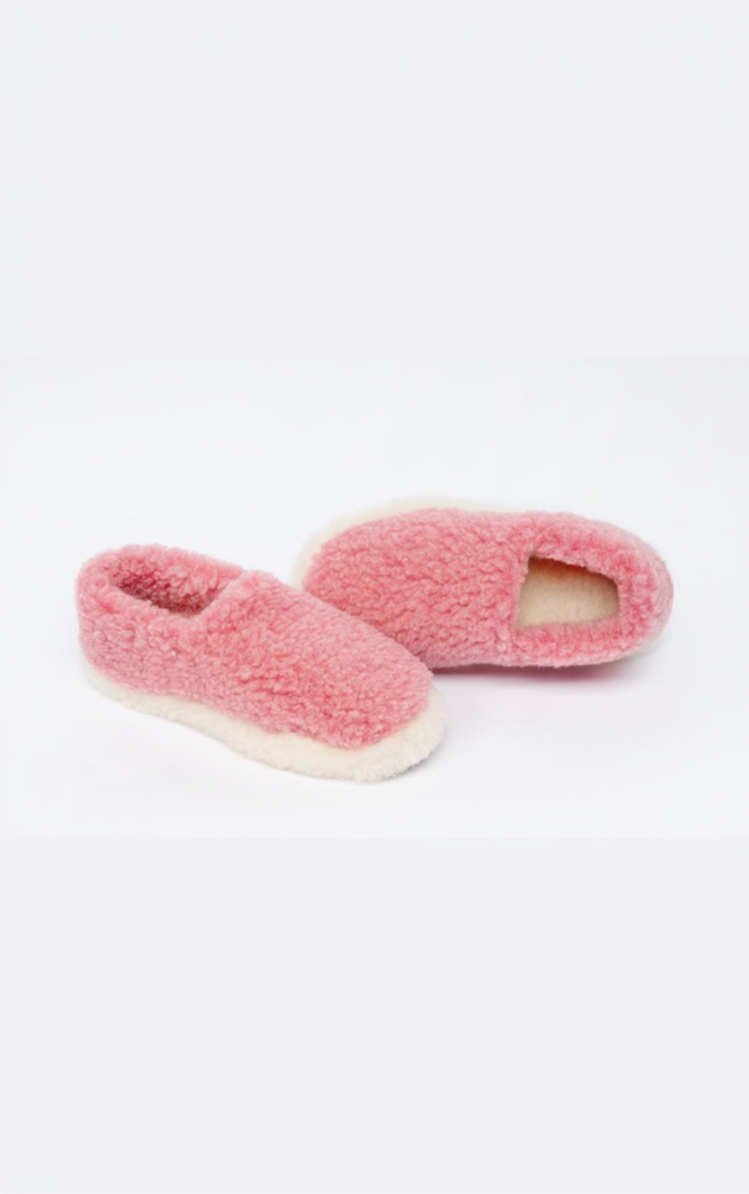 Pink Wool - Sheep by the Sea Slippers