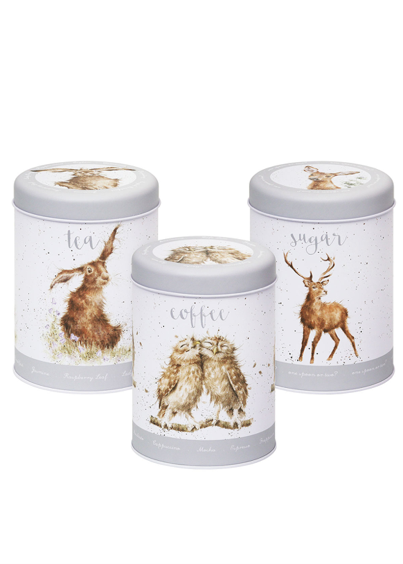 Wrendale Canisters Grey - Tea, Coffee & Sugar Set