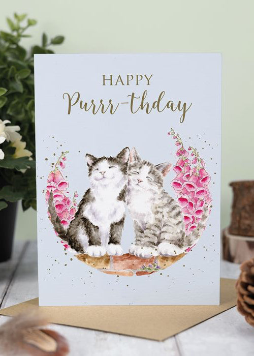 Happy Purrthday - Wrendale Birthday Card