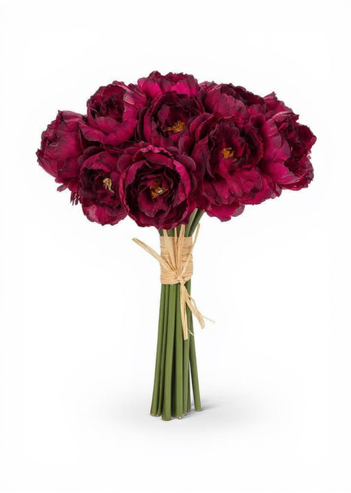 Stem Peony Bouquet - Burgundy