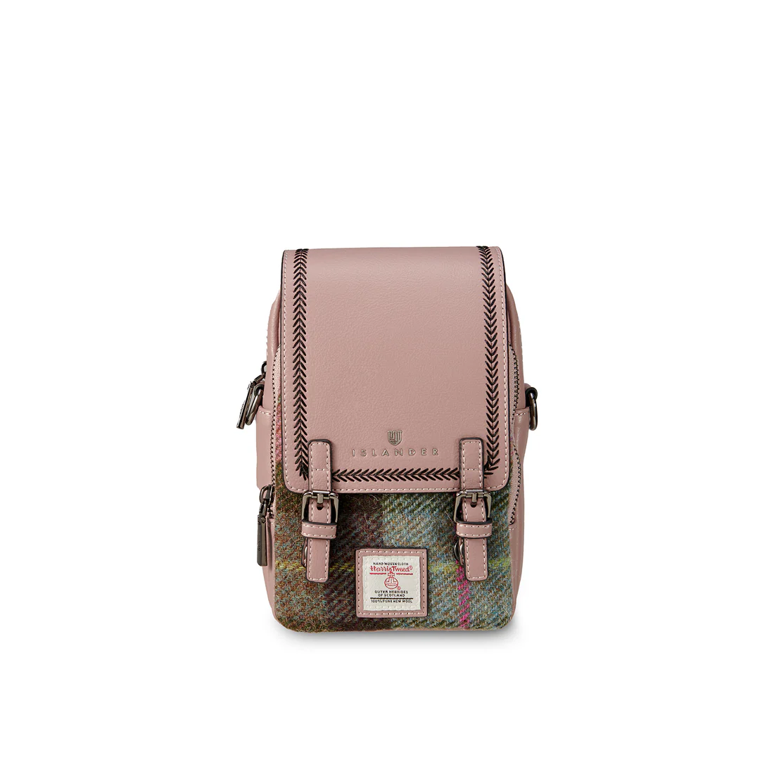 The Baby Jura Crossbody - Pink & Green Tartan