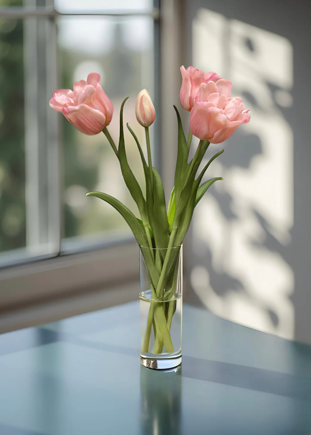 18" Fresh Touch Ruffled Tulip Bundle - Pink