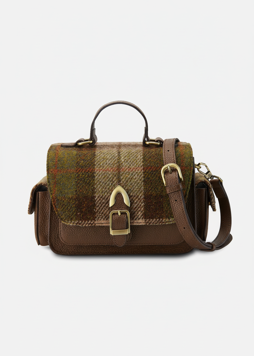 The Melrose Crossbody - Chestnut Tartan - Genuine Leather