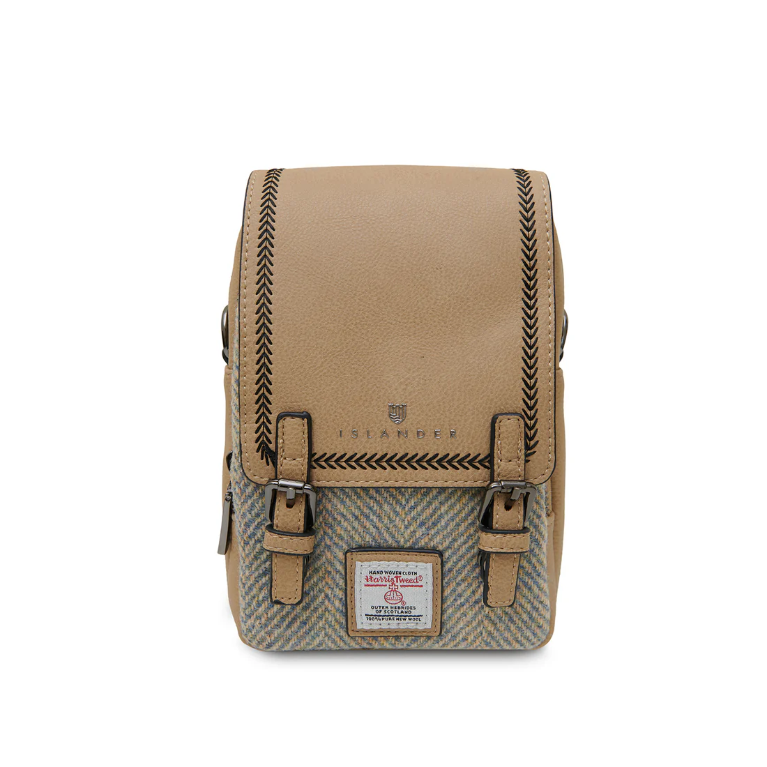 The Baby Jura Crossbody - Blue & Cream Herringbone