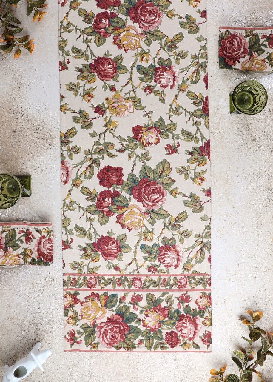 April Cornell Winter Rose Runner - 13x72"