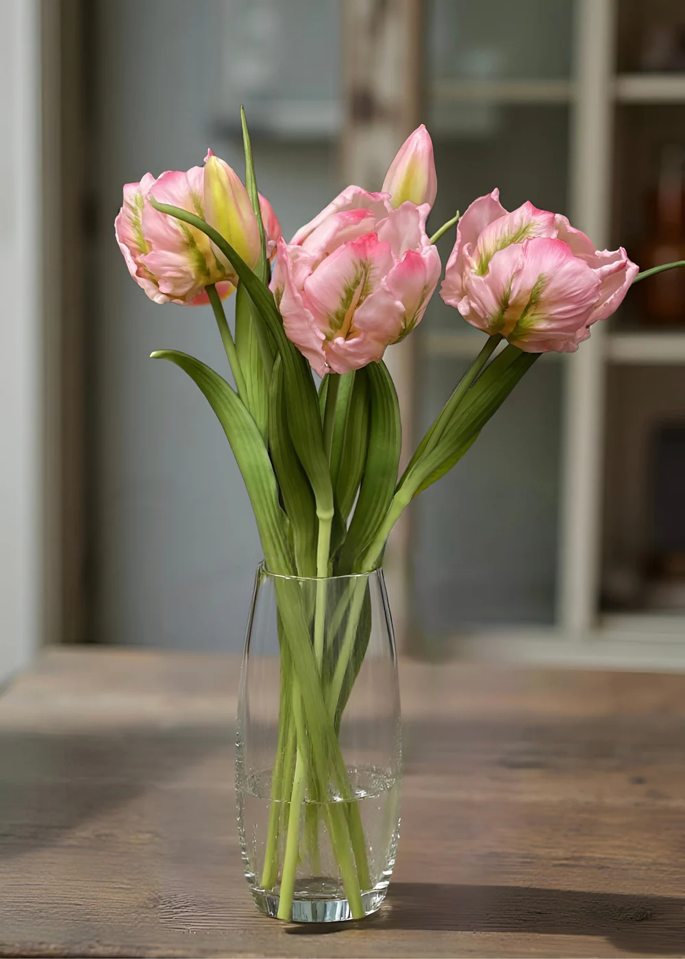 18" Fresh Touch Ruffled Tulip Bundle - Light Pink