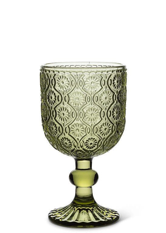 Vintage Green Wine Goblet