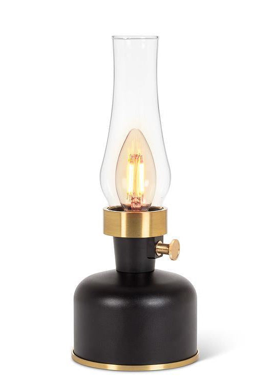 Black LED Hurricane Lamp