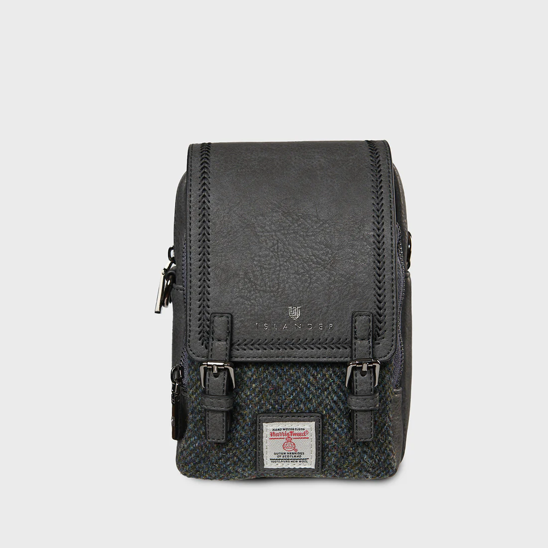 The Baby Jura Crossbody - Black & Grey Herringbone