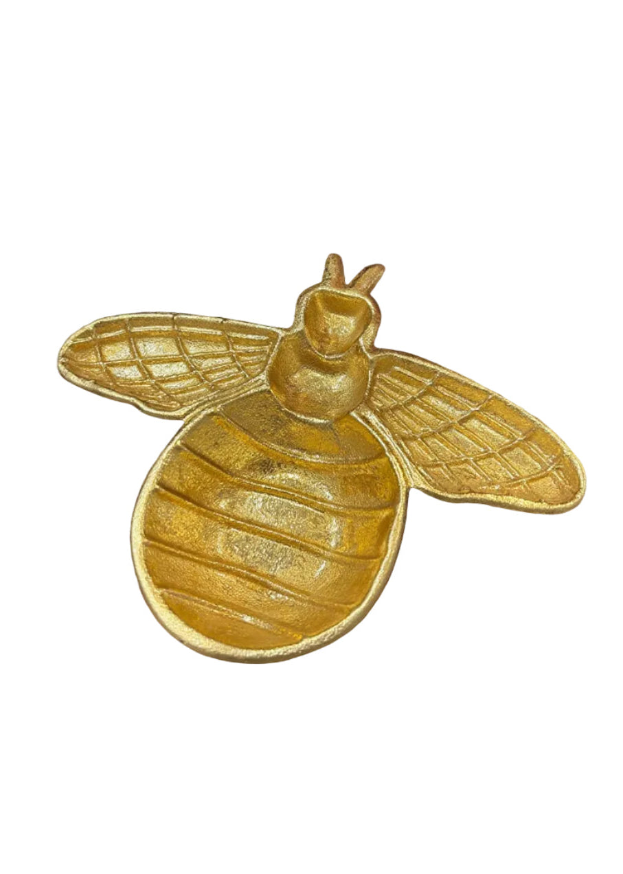 Gold Cast Iron Bee Dish